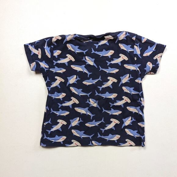 Jojo Maman Bebe T-Shirt Boys Size 18-24m Sharks Short Sleeve - Picture 2 of 3